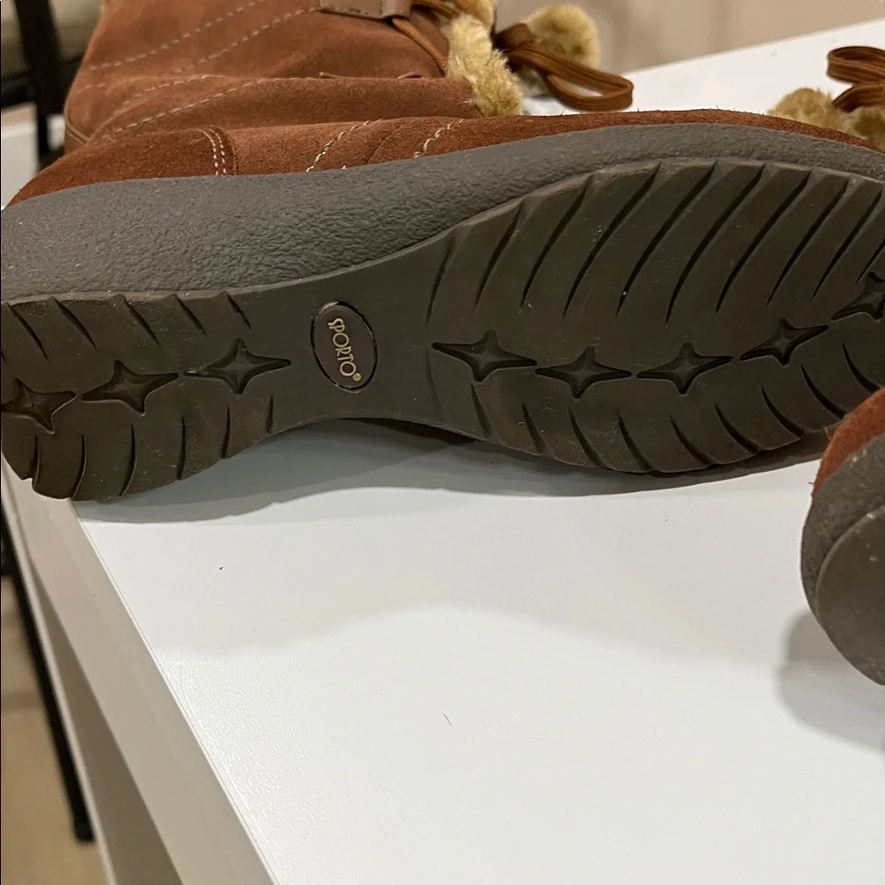 Sporto Brown Fur-Trimmed Winter Boots